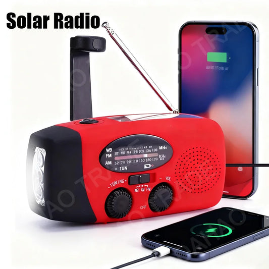 Solar Hand Crank Camping Light with AM/FM Radio & USB