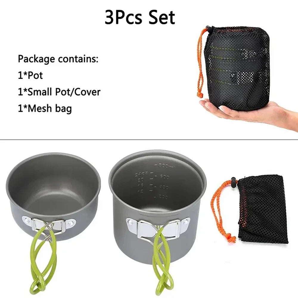 Lightweight Outdoor Cookware Set – Aluminum Camping Pot Kit