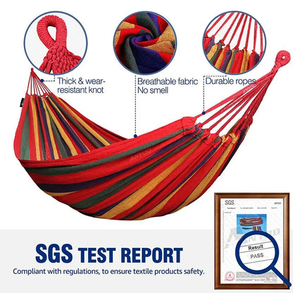 Canvas Camping Hammock 200kg Heavy Duty Comfort