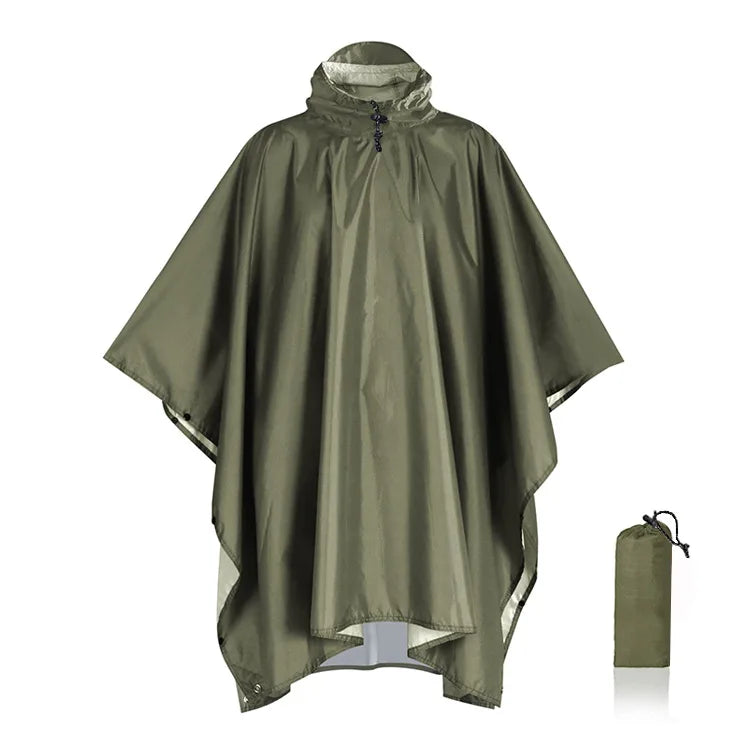 3-in-1 Military Rain Poncho for Camping & Hiking