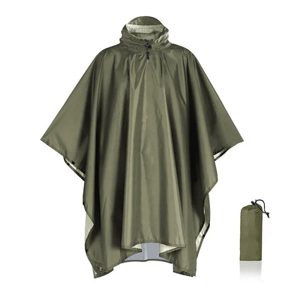 3-in-1 Military Rain Poncho for Camping & Hiking