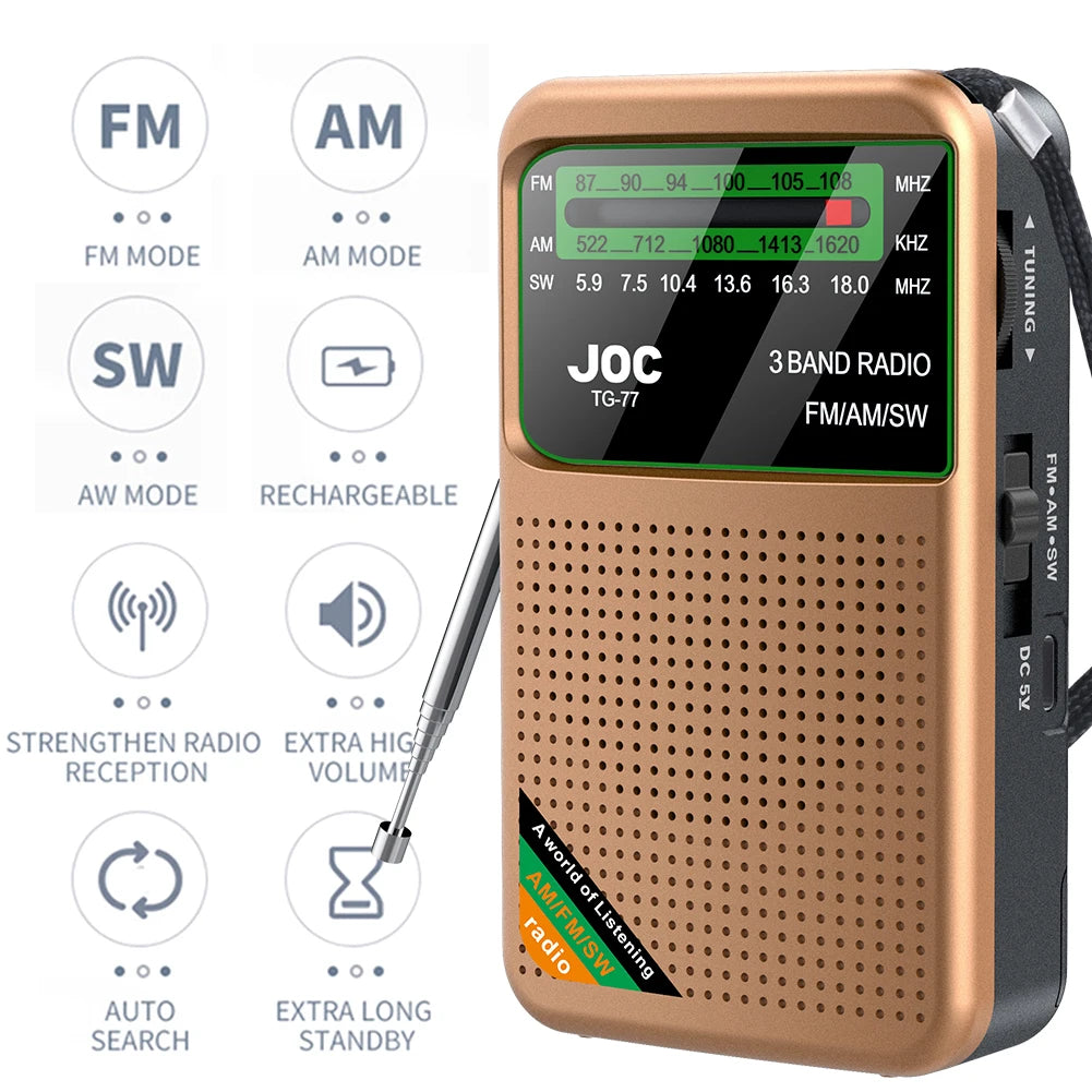 Emergency Radio with Solar & Hand Crank – 10000mAh Power Bank