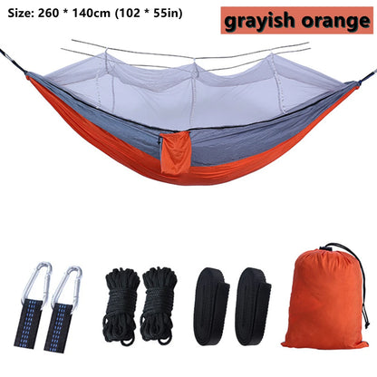 Double Camping Hammock with Mosquito Net Comfort