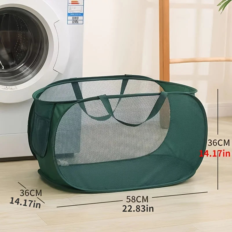 Foldable Mesh Laundry Hamper with Handles, Extra-Large