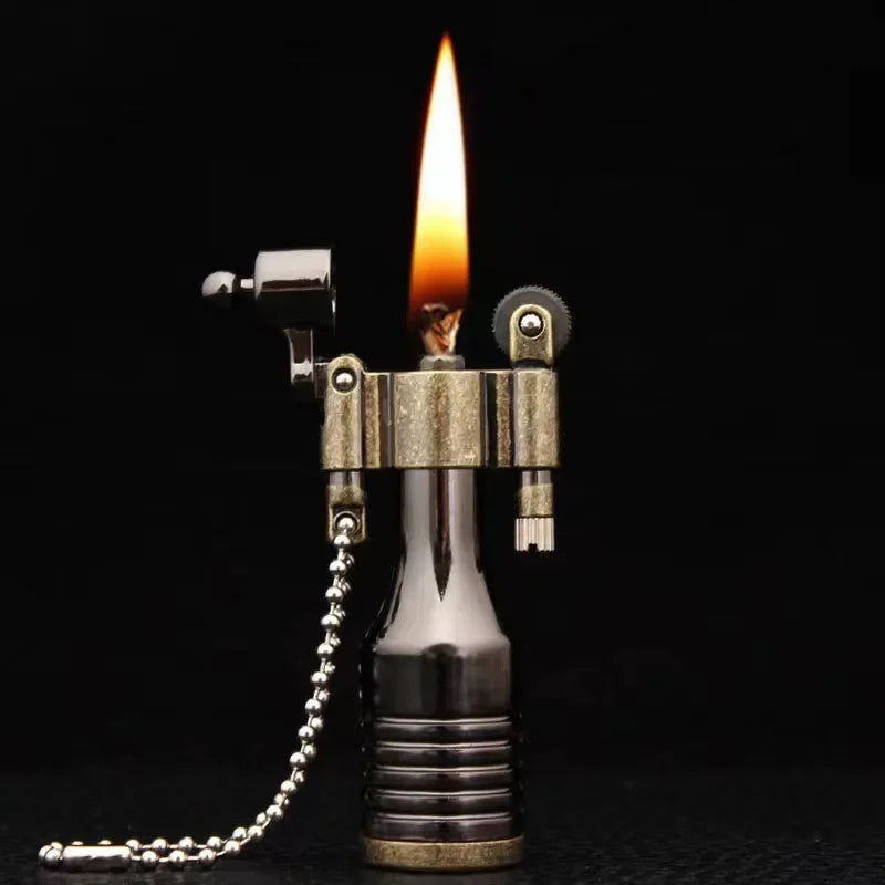 Retro Kerosene Lighter Keychain – Windproof & Durable