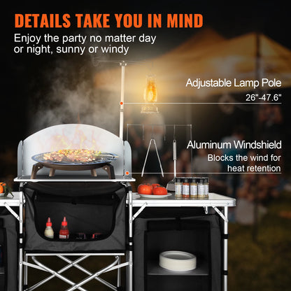 Camping Kitchen Table with Storage for Outdoor Cooking