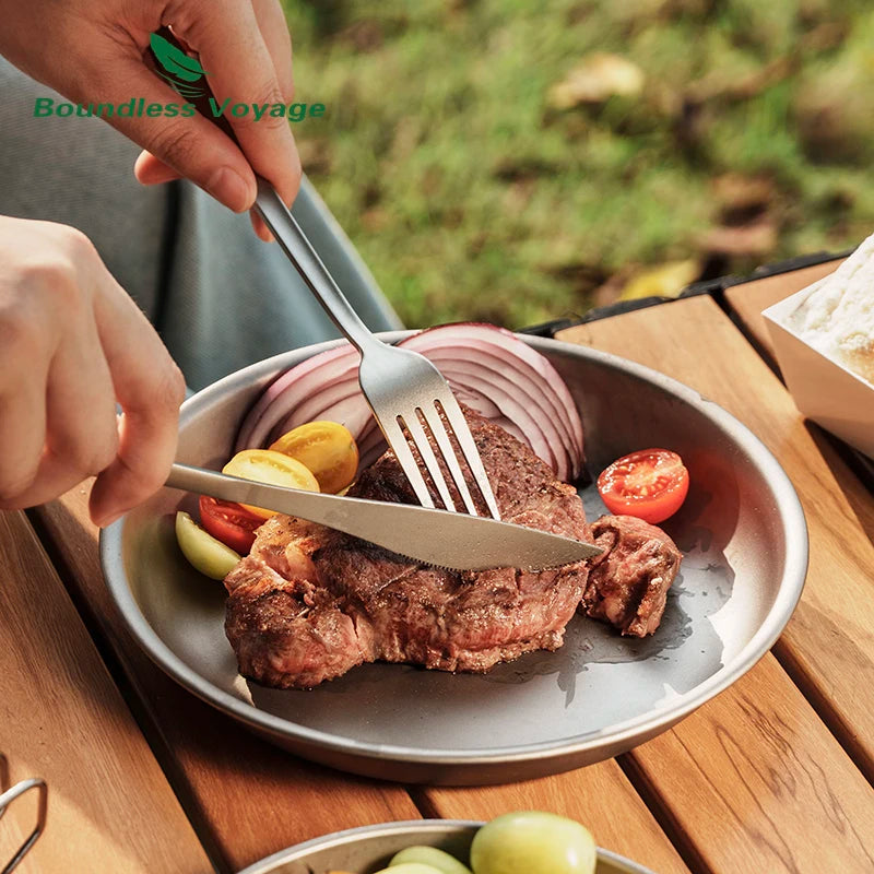 Titanium Camping Flatware Set – Ultralight Knife Fork Spoon