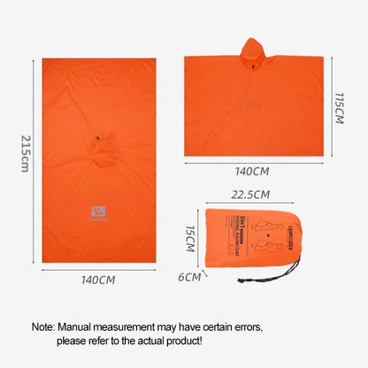 3-in-1 Waterproof Rain Poncho for Camping & Hiking