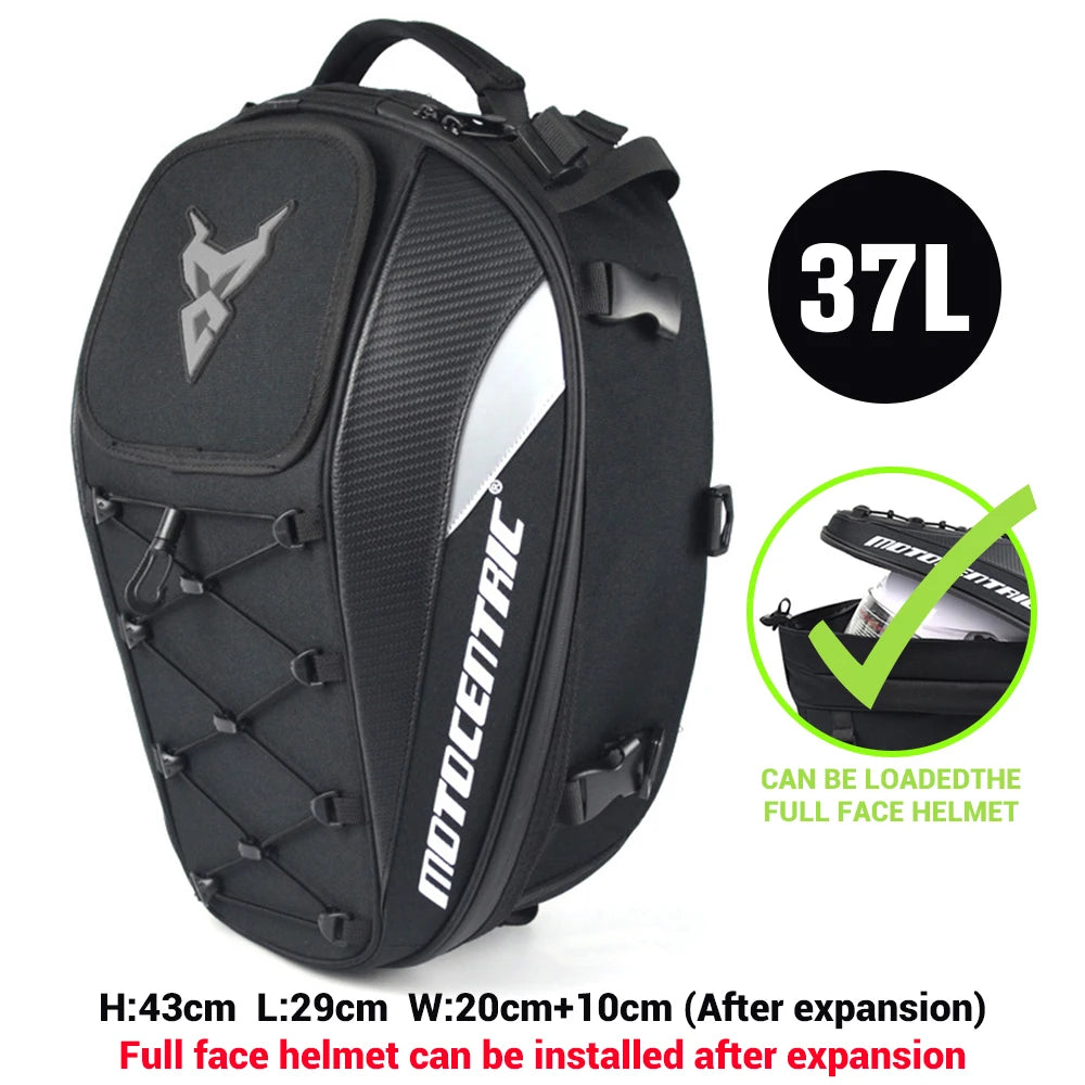 Waterproof Motorcycle Tail Bag with Helmet Storage