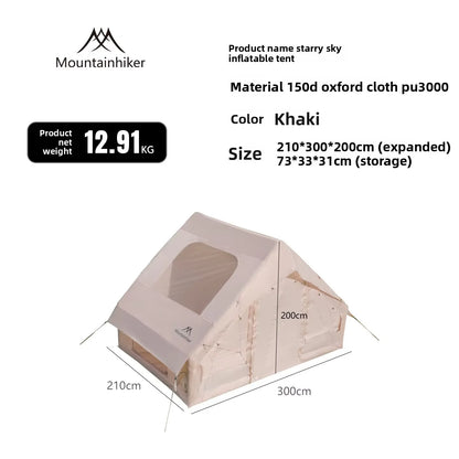 Inflatable Camping Tent 3-4 Person Quick Setup UV Protection