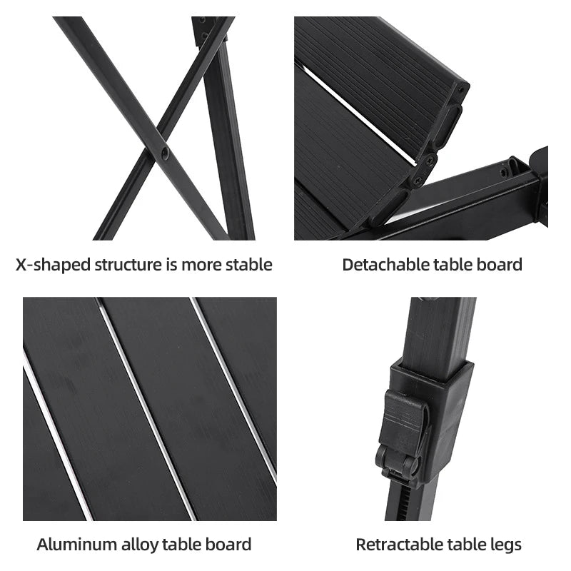 Adjustable Aluminum Folding Camping Table for Easy Outdoor Meals