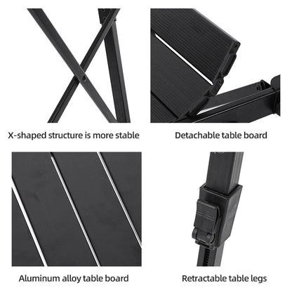 Adjustable Aluminum Folding Camping Table for Easy Outdoor Meals
