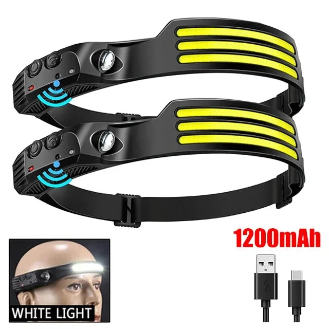 Rechargeable LED Headlamp 230° Wide Beam Hands-Free
