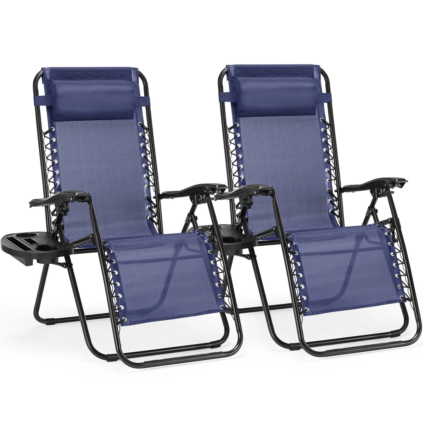 Zero Gravity Reclining Camping Chair Set with Cup Holders