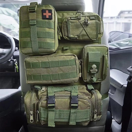 Tactical Car Seat Back Organizer – Universal Storage Pouches