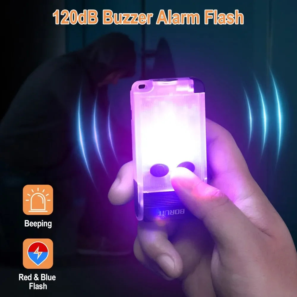 EDC LED Flashlight Rechargeable Multi-Function Safety Light