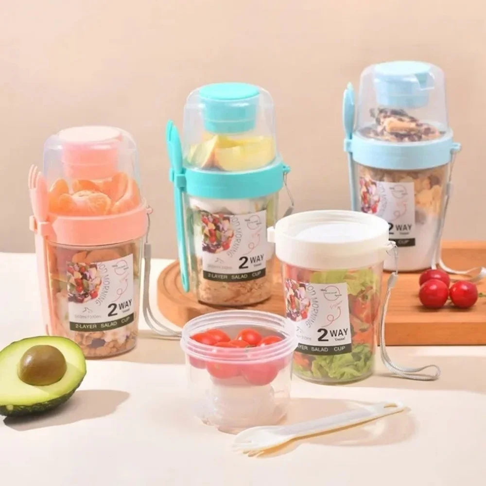 Portable Salad Cup with Lid & Fork – Easy On-the-Go Meals