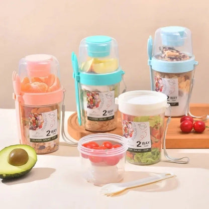 Portable Salad Cup with Lid & Fork – Easy On-the-Go Meals