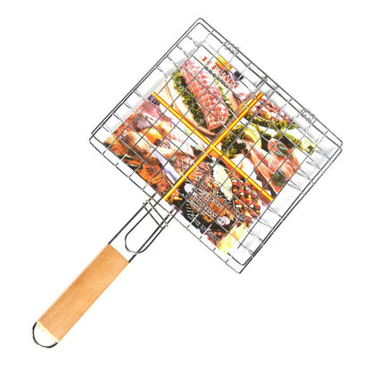 Portable Folding Grill Basket for Fish & Vegetables