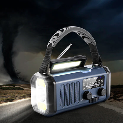 Emergency Radio with Solar & Hand Crank – 10000mAh Power Bank