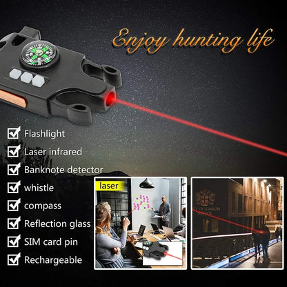 Tactical Survival Wristband with LED SOS & Compass