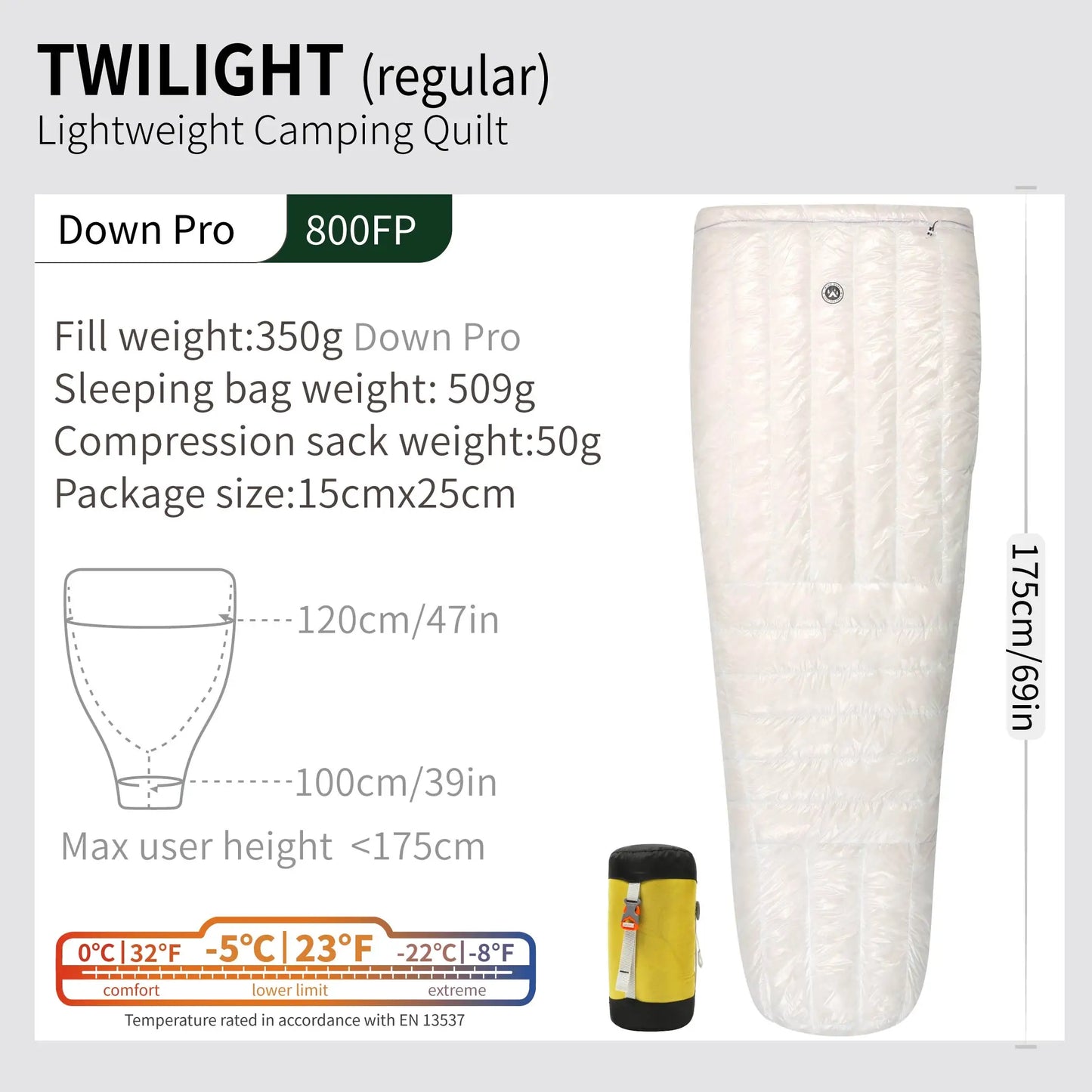 800FP Down Sleeping Bag - Ultralight Warmth for Camping