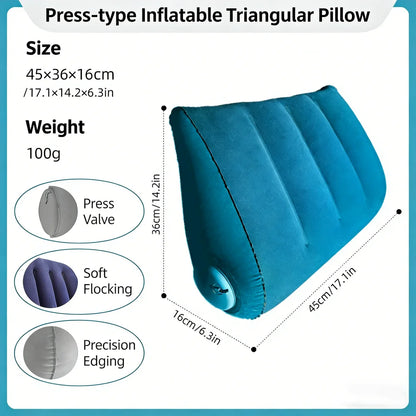 Triangular Inflatable Travel Pillow for Neck & Lumbar Support