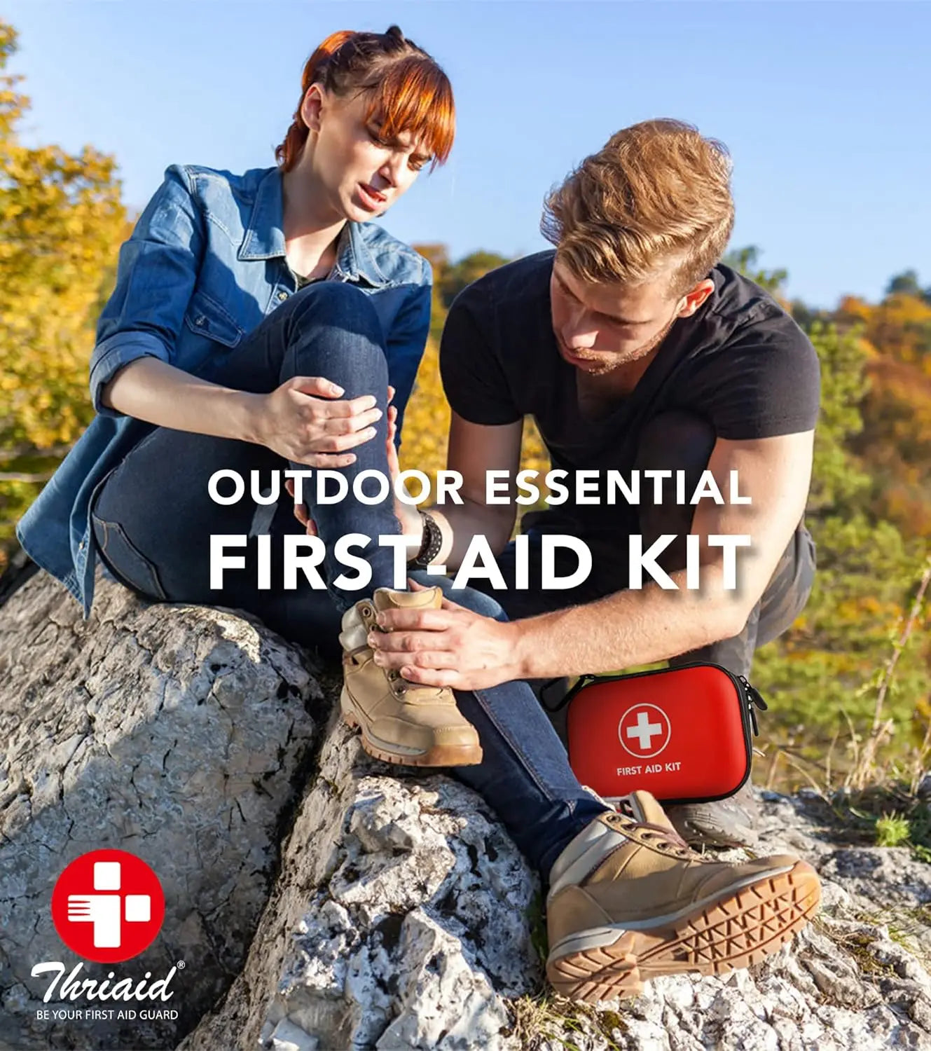 Compact First Aid Kit – 104Pcs Water-Resistant Case