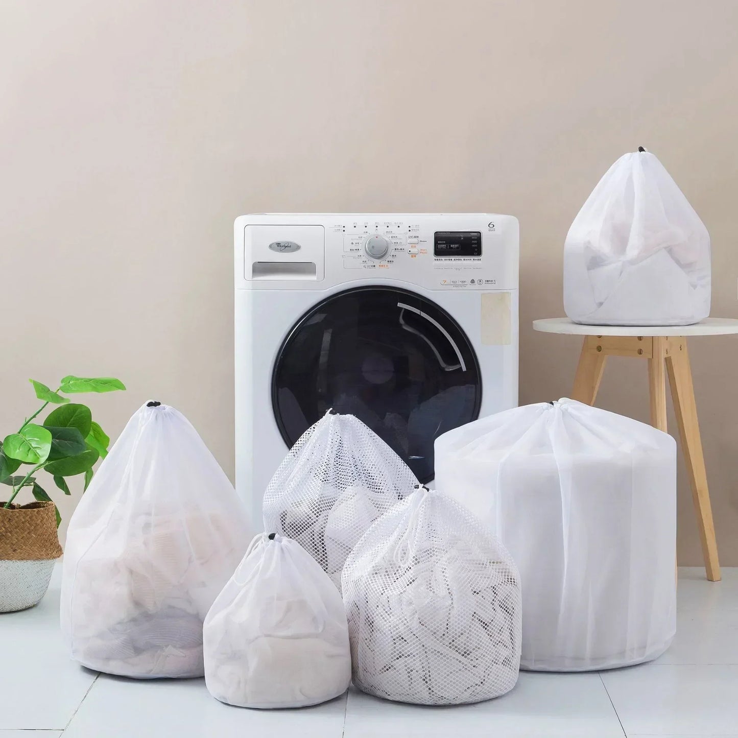 Mesh Laundry Bag Drawstring Large Capacity Organizer