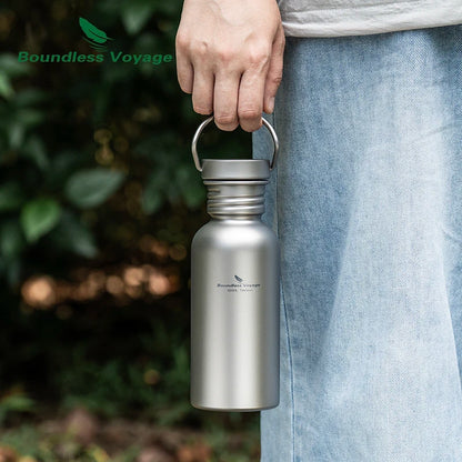 Titanium Wide Mouth Water Bottle – Durable & Lightweight