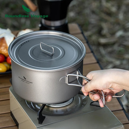 Titanium Outdoor Cooking Pot – Lightweight & Portable