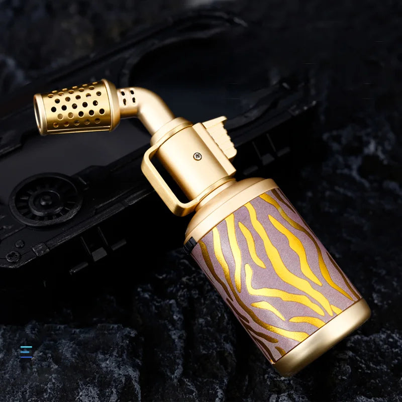 Windproof Cigar Lighter with Locking Blue Flame