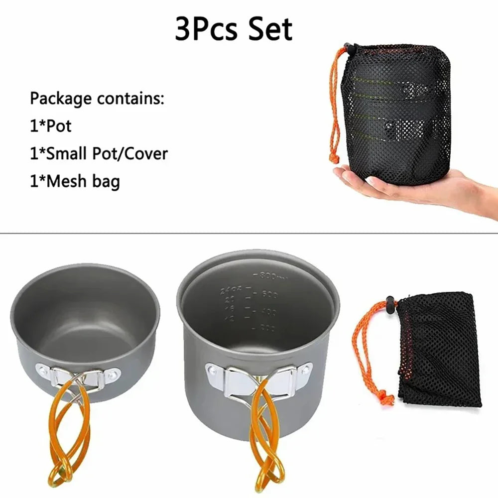 Lightweight Outdoor Cookware Set – Aluminum Camping Pot Kit