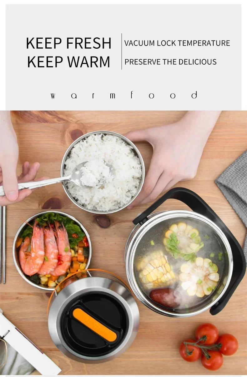 Stainless Steel Insulated Lunch Box Leakproof Large Capacity