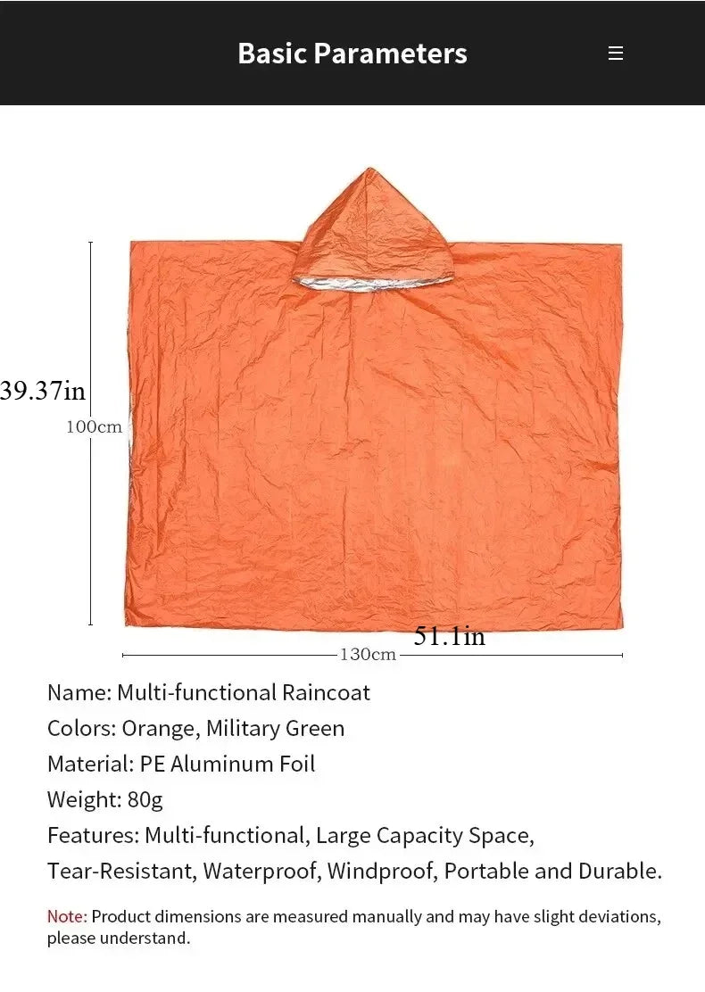 Emergency Rain Poncho 4-Pack – Thermal Survival Protection