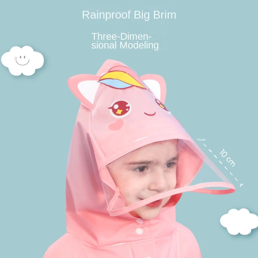 Kids Waterproof Raincoat with Backpack Cover