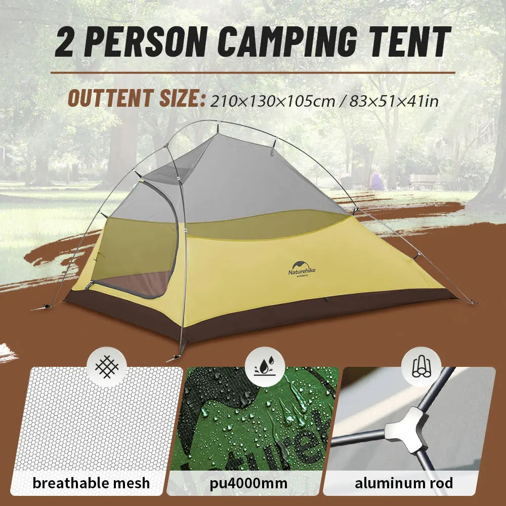 Ultralight Camping Tent Waterproof 2 Person Hiking Shelter
