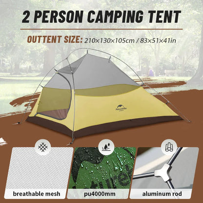 Ultralight Camping Tent Waterproof 2 Person Hiking Shelter