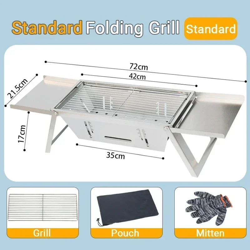 Portable Charcoal BBQ Grill – Foldable & Travel-Ready