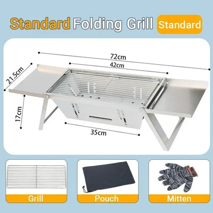 Portable Charcoal BBQ Grill – Foldable & Travel-Ready