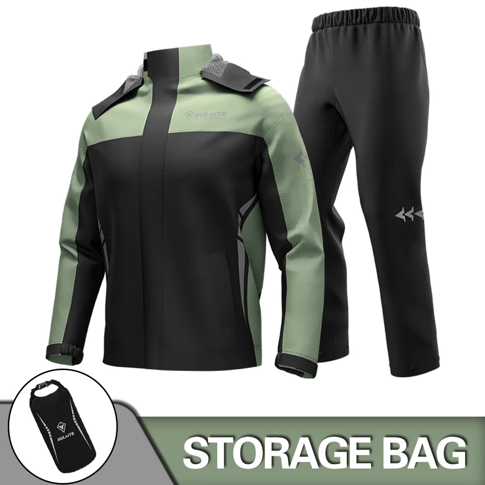 Waterproof Motorcycle Rain Suit for All-Weather Riding