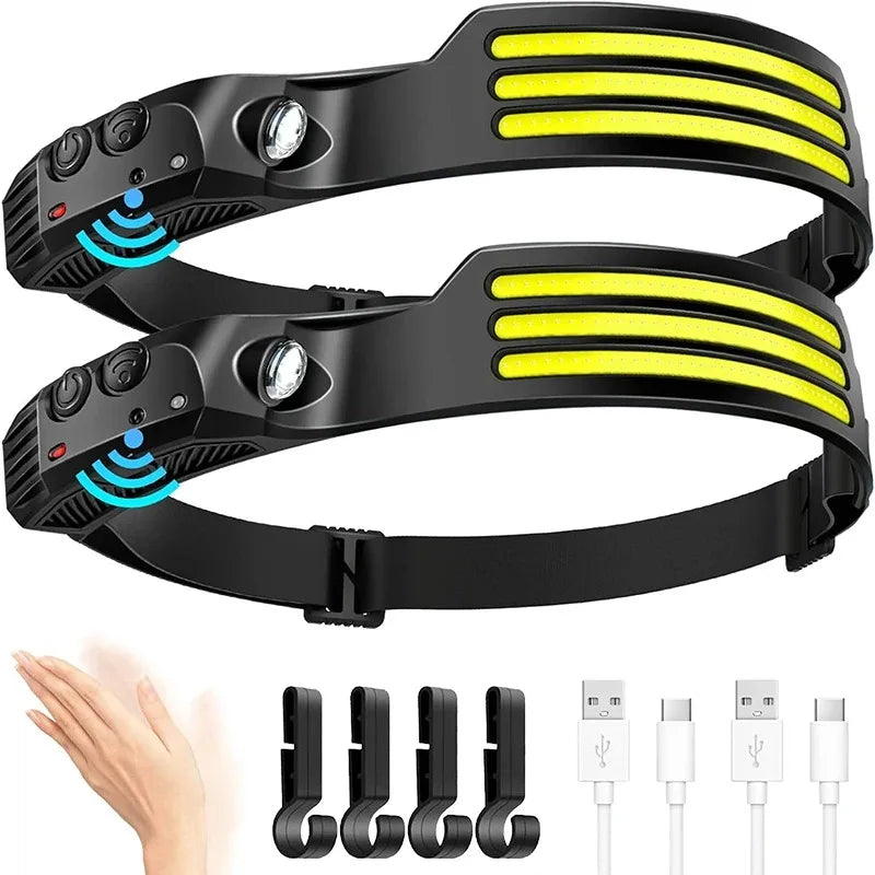 Rechargeable LED Headlamp 230° Wide Beam Hands-Free