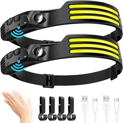Rechargeable LED Headlamp 230° Wide Beam Hands-Free