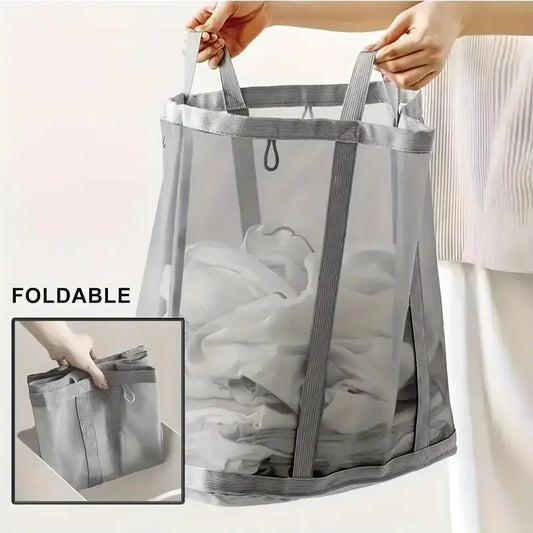 Foldable Mesh Laundry Basket – Large Capacity Organizer