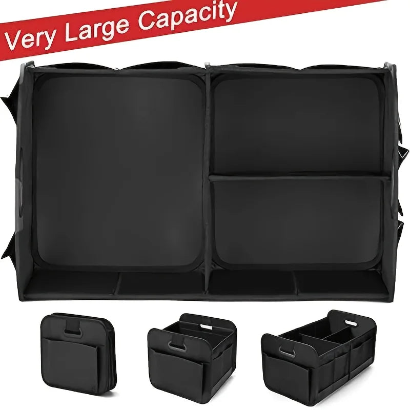 Collapsible Car Trunk Organizer with Multi Compartments