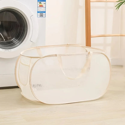 Foldable Mesh Laundry Hamper with Handles, Extra-Large