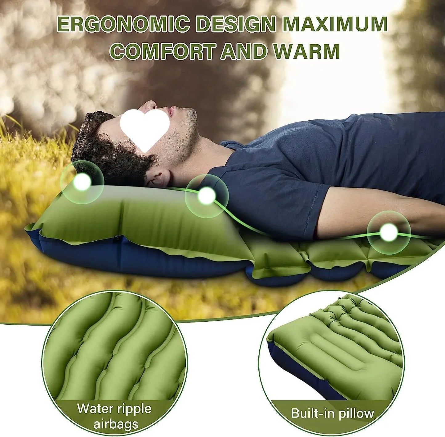 Camping Inflatable Sleeping Mat Lightweight Comfort Pad
