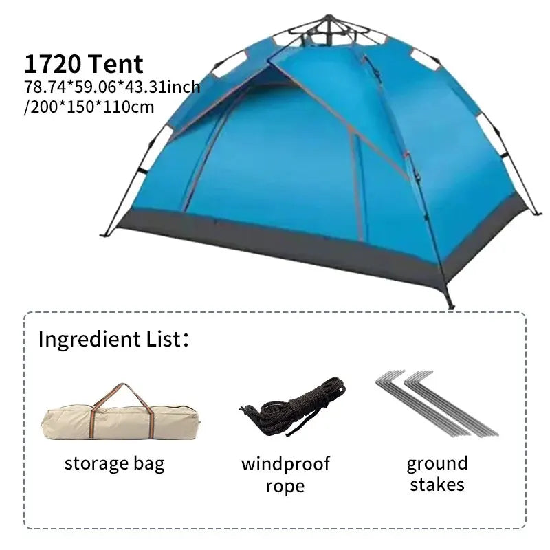 Fully Automatic Folding Tent for 3-4 People – Quick Setup & Rainproof