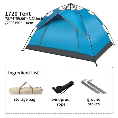 Fully Automatic Folding Tent for 3-4 People – Quick Setup & Rainproof