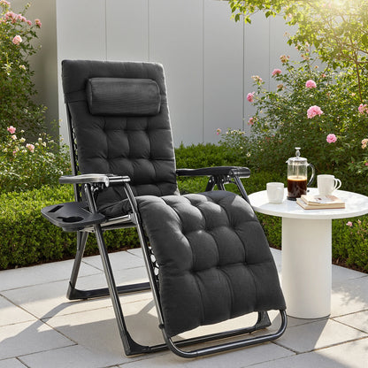 Zero Gravity Reclining Camping Chair Set with Cup Holders